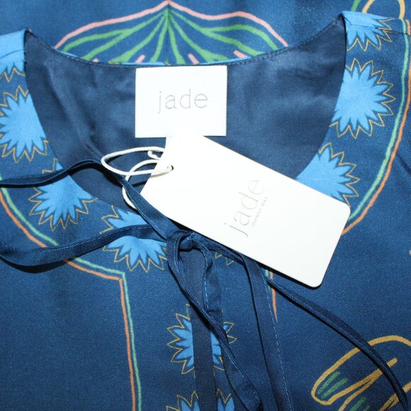 NWT Johnny Was Jade JWLA Biya Lorianne Lined Dress Del Tie Front Bell Sleeve - Picture 7 of 10